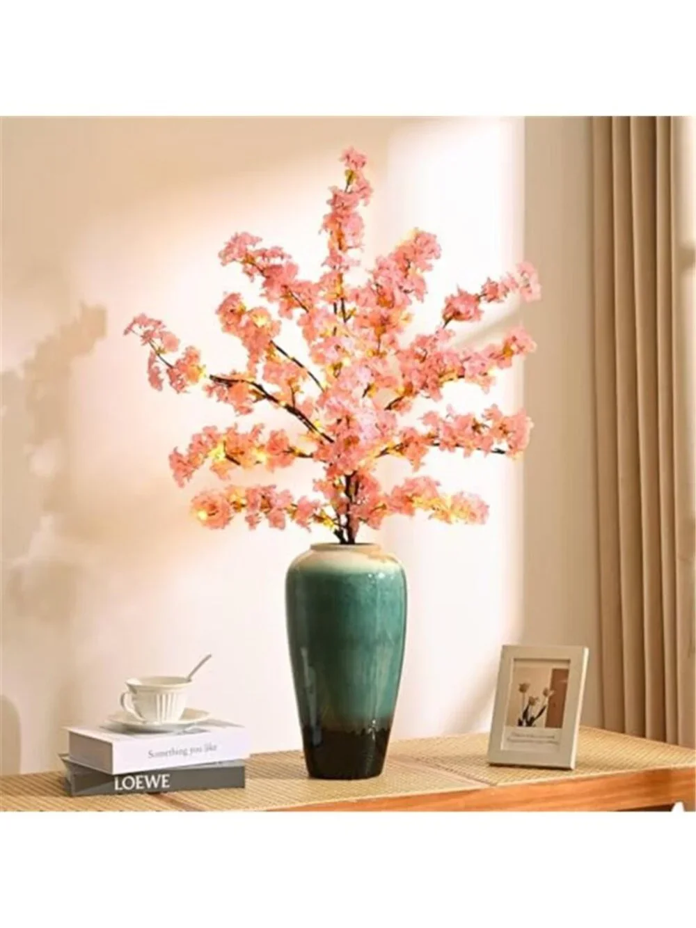 3 Pcs Artificial Cherry Blossom Branches 39'' Cherry Blossom Tree Decor |Lighted
